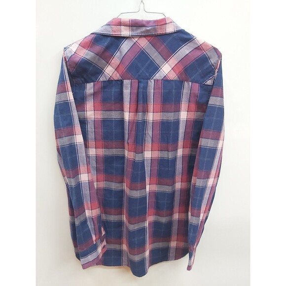 Women's Plaid Untuckit Long Sleeve Button Up Shirt Size 8 - Picture 2 of 13